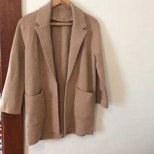 Loft tan open cardigan/blazer